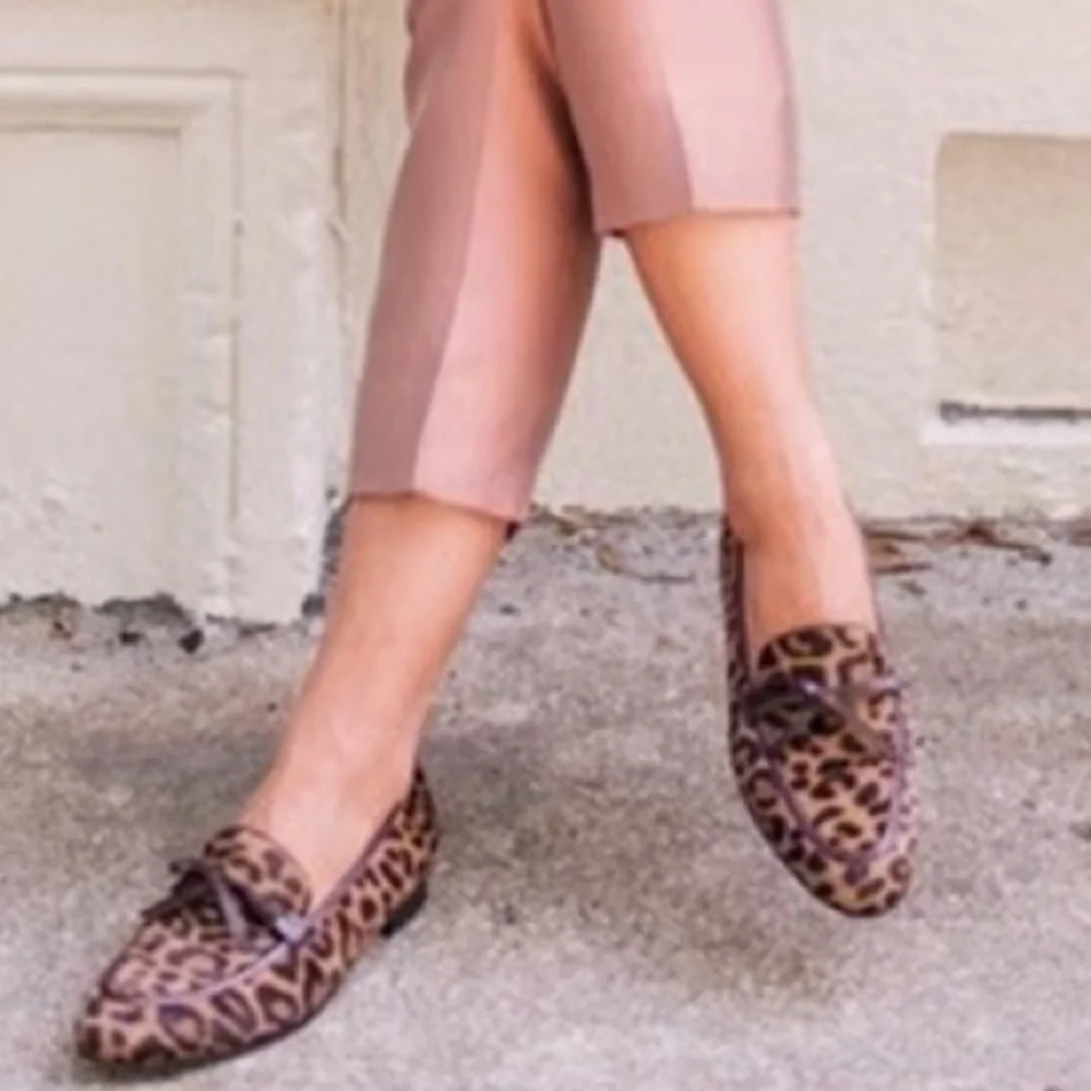 J. Crew collection academy‎ loafers leopard print calf hair